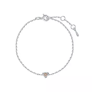 Серебряный браслет с бриллиантами природными