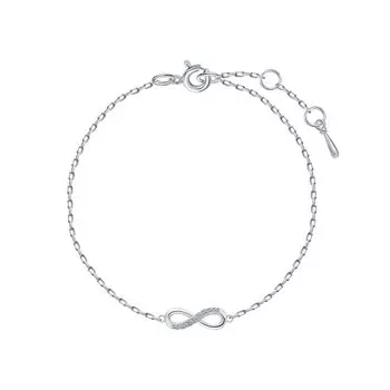 Серебряный браслет с бриллиантами природными