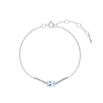 Серебряный браслет с бриллиантами природными и топазами природными