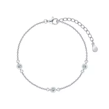 Серебряный браслет с бриллиантами выращенными