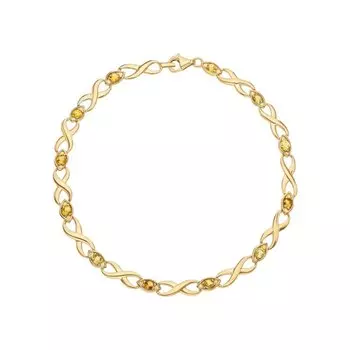 Серебряный браслет с цитринами природными