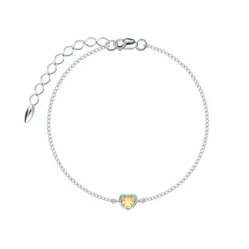 Серебряный браслет с цитринами природными