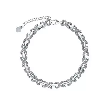 Серебряный браслет с фианитами