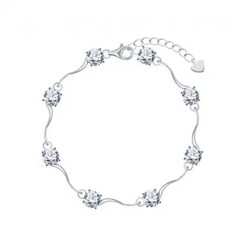 Серебряный браслет с фианитами