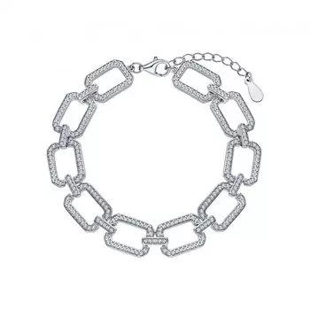 Серебряный браслет с фианитами