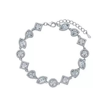 Серебряный браслет с фианитами