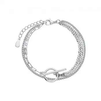 Серебряный браслет с фианитами