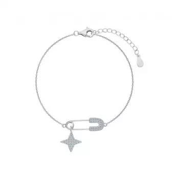 Серебряный браслет с фианитами