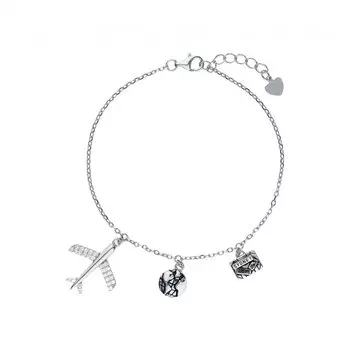 Серебряный браслет с фианитами