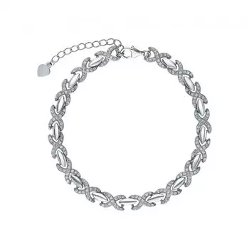 Серебряный браслет с фианитами