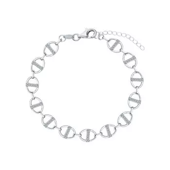 Серебряный браслет с фианитами