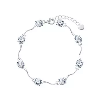 Серебряный браслет с фианитами