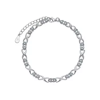 Серебряный браслет с фианитами
