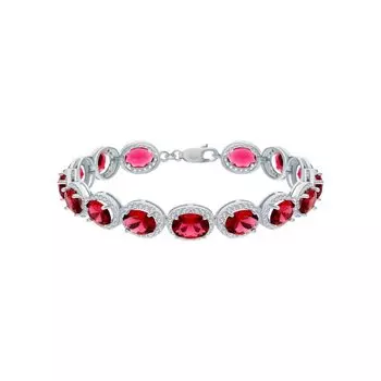 Серебряный браслет с фианитами и алпанитом