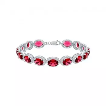 Серебряный браслет с фианитами и алпанитом