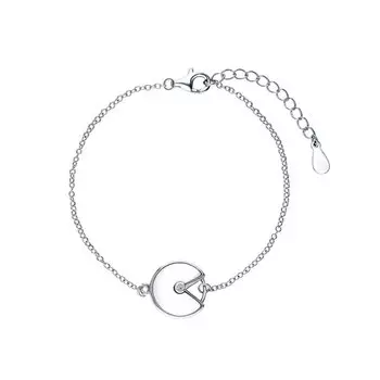 Серебряный браслет с фианитами и керамикой