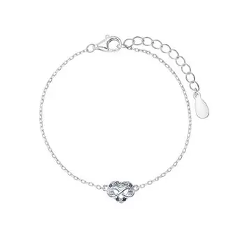 Серебряный браслет с фианитами и корундом