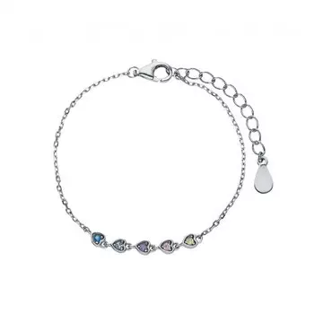 Серебряный браслет с фианитами и шпинелями природными