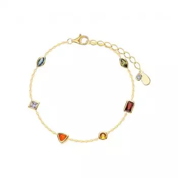 Серебряный браслет с фианитами и шпинелями природными