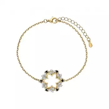 Серебряный браслет с фианитами и шпинелями природными