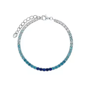 Серебряный браслет с фианитами и шпинелями природными