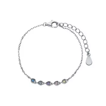 Серебряный браслет с фианитами и шпинелями природными