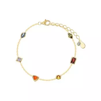 Серебряный браслет с фианитами и шпинелями природными