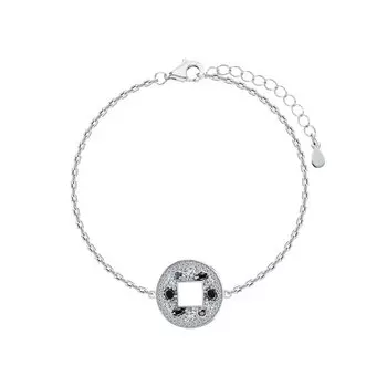 Серебряный браслет с фианитами и шпинелями природными