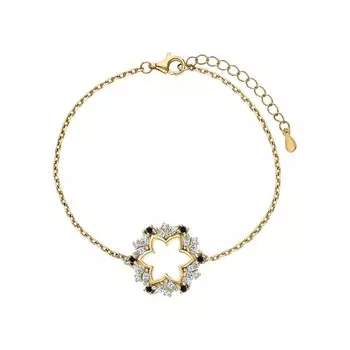 Серебряный браслет с фианитами и шпинелями природными