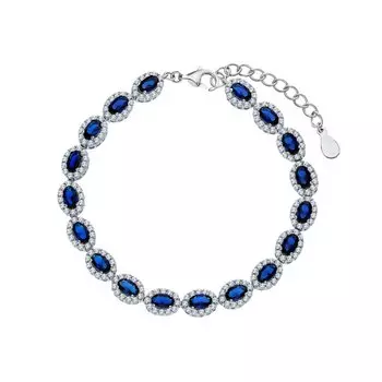 Серебряный браслет с фианитами и со шпинелью