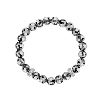 Серебряный браслет с фианитами и терагерцами синтетическими