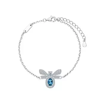 Серебряный браслет с фианитами и топазами