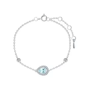 Серебряный браслет с фианитами и топазами