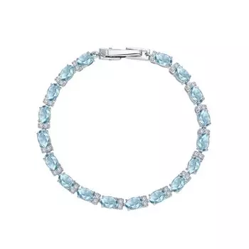 Серебряный браслет с фианитами и топазами природными