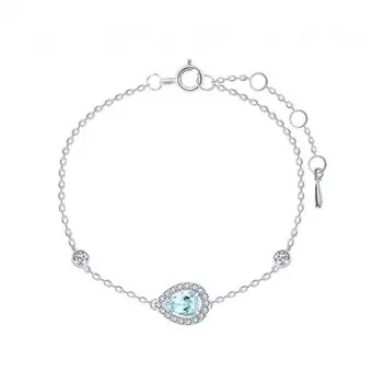 Серебряный браслет с фианитами и топазами природными