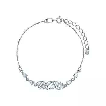 Серебряный браслет с фианитами и топазами природными