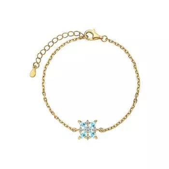 Серебряный браслет с фианитами и топазами природными