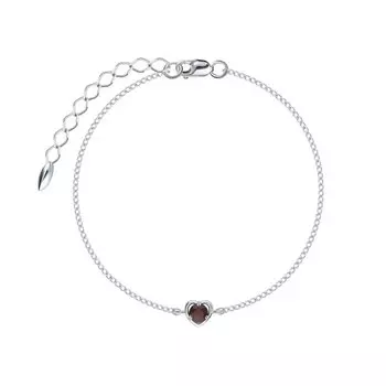 Серебряный браслет с гранатами природными