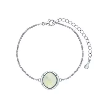 Серебряный браслет с хризолитом природным