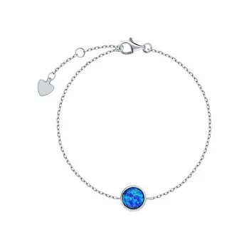 Серебряный браслет с имитацией опала