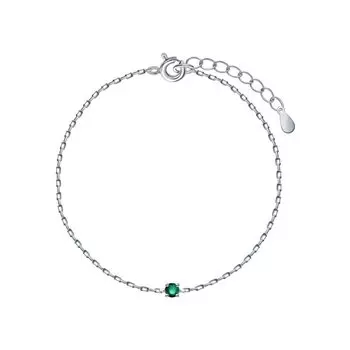 Серебряный браслет с изумрудами природными