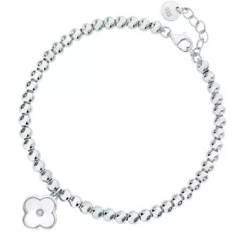 Серебряный браслет с керамикой и фианитами