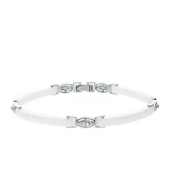 Серебряный браслет с керамикой и фианитами