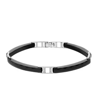 Серебряный браслет с керамикой и фианитами