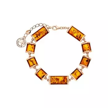 Серебряный браслет с янтарями природными