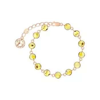 Серебряный браслет с янтарями природными