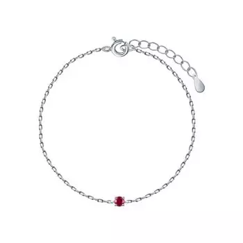 Серебряный браслет с рубинами природными
