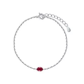 Серебряный браслет с рубинами природными