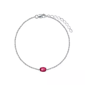 Серебряный браслет с рубином природным