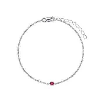 Серебряный браслет с рубином природным